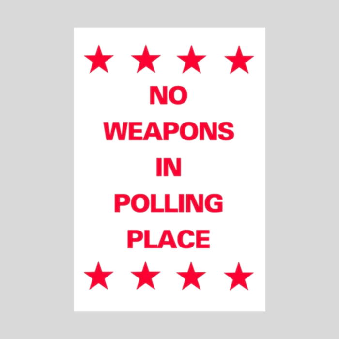 NO WEAPONS IN POLLING PLACE Corrugated A-Frame Sign (SG-305F)