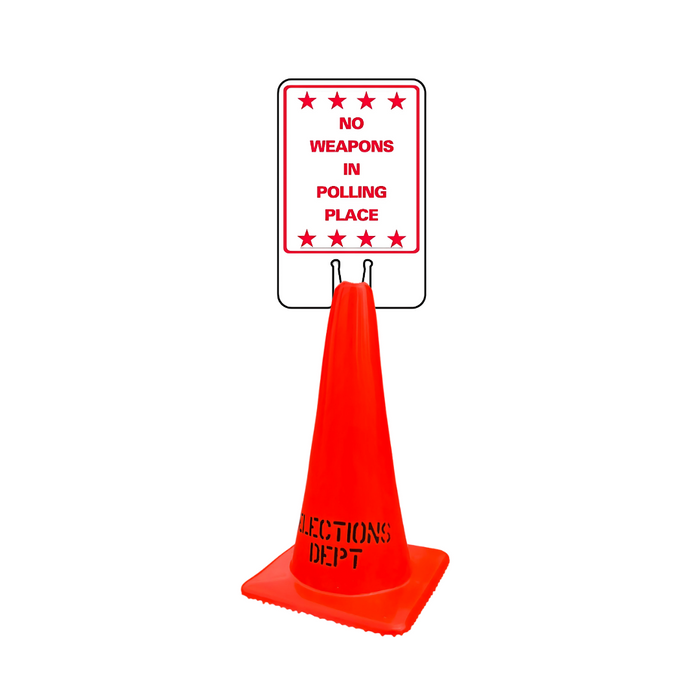 NO WEAPONS IN POLLING PLACE DOUBLE-SIDED Cone Topper Sign (SG-305I2)