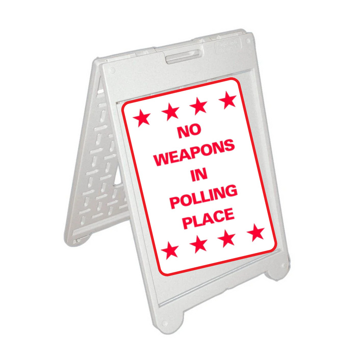 NO WEAPONS IN POLLING PLACE Medium A-Frame Sign (SG-305C)