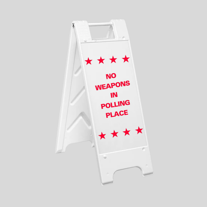 NO WEAPONS IN POLLING PLACE Slim Sign (SG-305E)