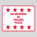 NO WEAPONS IN POLLING PLACE Small A-Frame Sign (SG-305D)