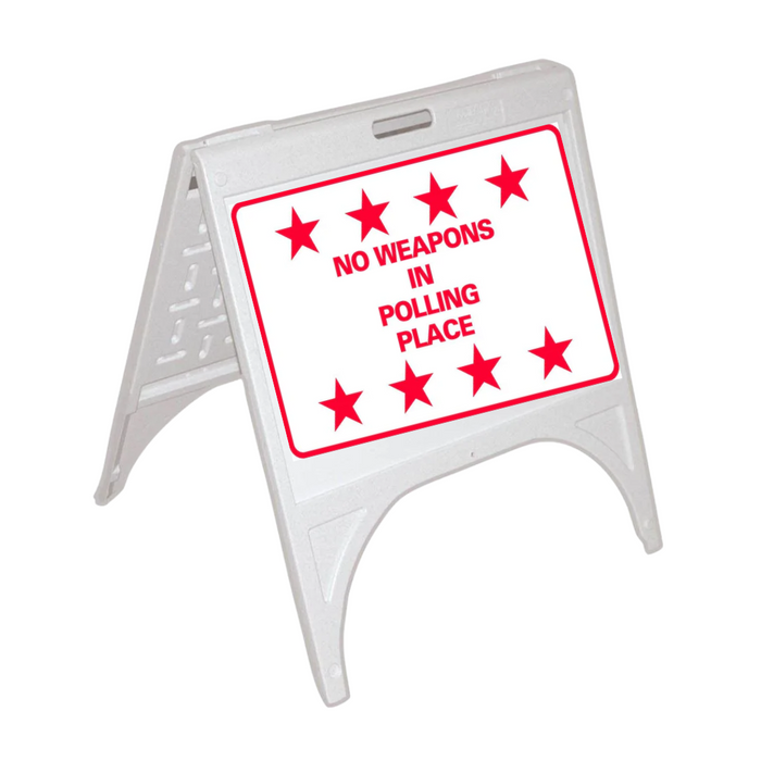 NO WEAPONS IN POLLING PLACE Small A-Frame Sign (SG-305D)