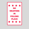 NO WEAPONS IN POLLING PLACE Tabletop Sign (SG-305J)
