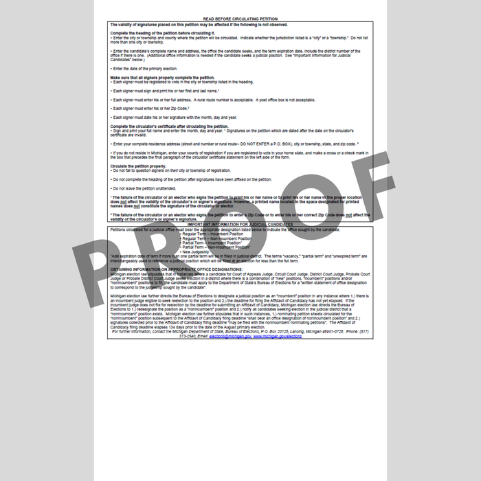 Nominating Petition - City-Township Nonpartisan (PT-805)