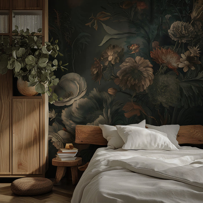 Nostalgic Floral Pattern Wallpaper; Peel-and-Stick, Deluxe Textured Wallpaper