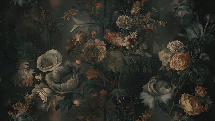 Nostalgic Floral Pattern Wallpaper; Peel-and-Stick, Deluxe Textured Wallpaper