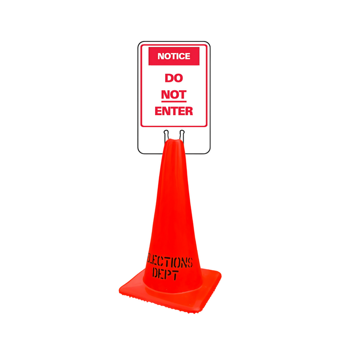 NOTICE DO NOT ENTER DOUBLE-SIDED Cone Topper Sign (SG-303I2)