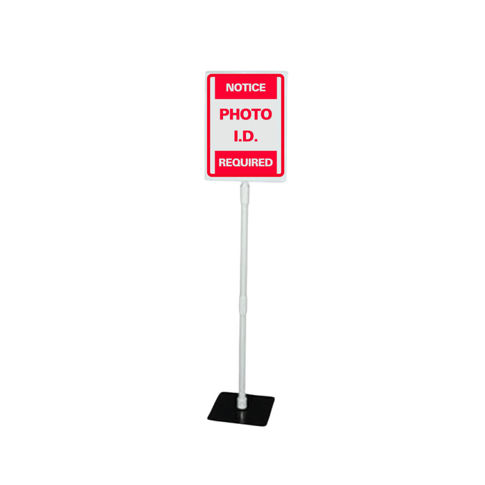 NOTICE PHOTO I.D. REQUIRED Tabletop Sign (SG-301J)
