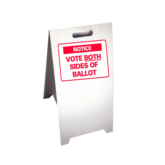 NOTICE VOTE BOTH SIDES OF BALLOT Corrugated A-Frame Sign - Multi (SG-307G)