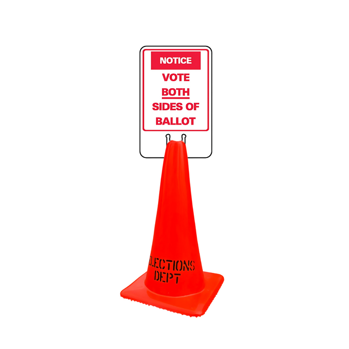 NOTICE VOTE BOTH SIDES OF BALLOT DOUBLE-SIDED Cone Topper Sign (SG-307I2)