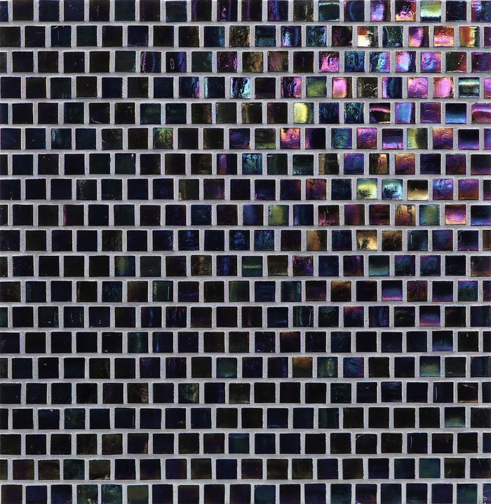 Opal Solids Disco Iridescent Recycled Glass Mosaics at BELK Tile - OPS-5/8x5/8-DISCO-IRD