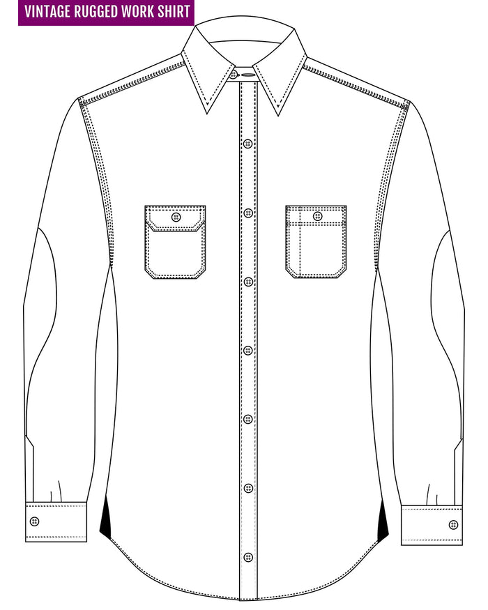 Orange Olive Tan Windowpane Twill Flannel Work Shirt