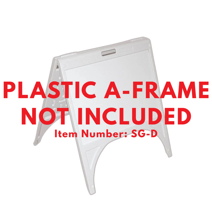 PARK HERE FOR ASSISTANCE Small A-Frame Sign (SG-106D)