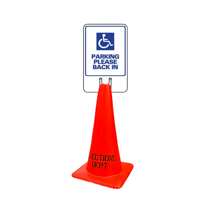 PARKING PLEASE BACK IN Cone Topper Sign (SG-107I1)
