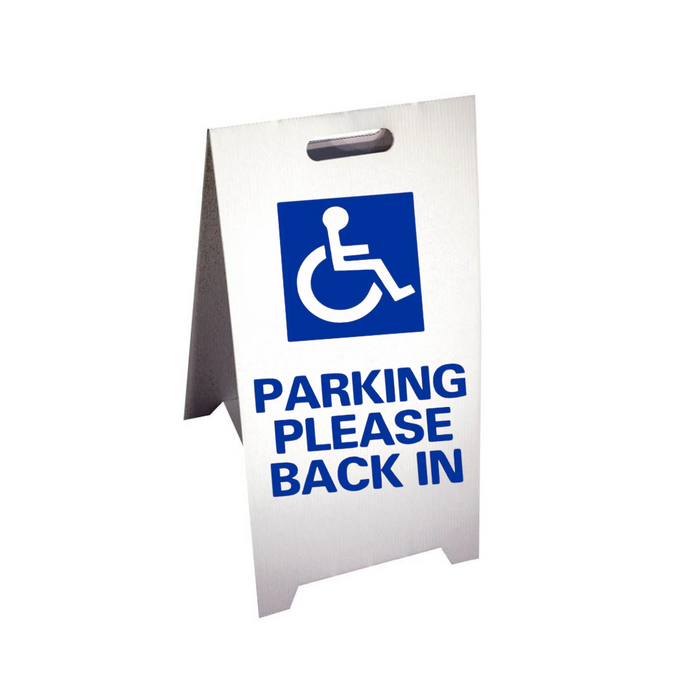 PARKING PLEASE BACK IN Corrugated A-Frame (SG-107F)