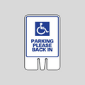 PARKING PLEASE BACK IN Double-Sided Cone Topper Sign (SG-107I2)