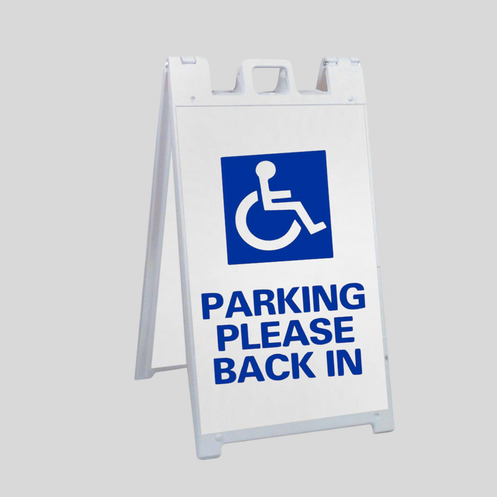 PARKING PLEASE BACK IN Large A-Frame Sign (SG-107B)