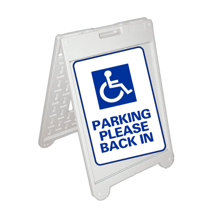 PARKING PLEASE BACK IN Medium A-Frame Sign (SG-107C)
