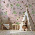Pastel Fairytale Castle Wallpaper: Peel and Stick Removable Nursery Decor