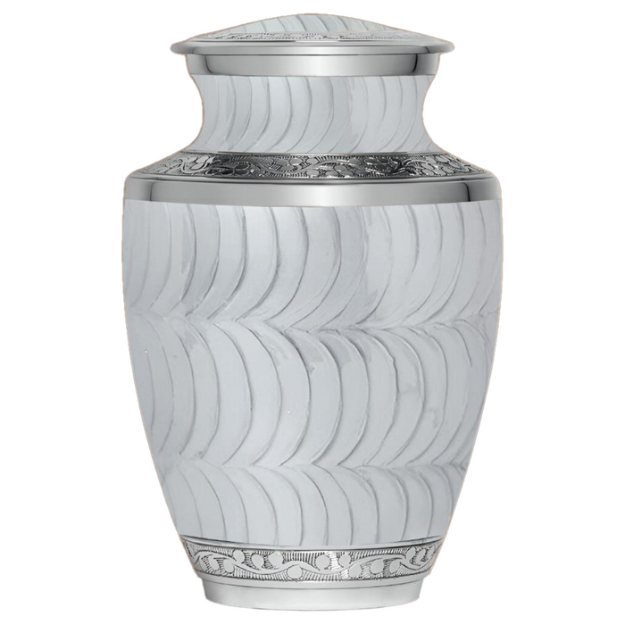Pearl White Designer Urn — ISU-RJ-0127