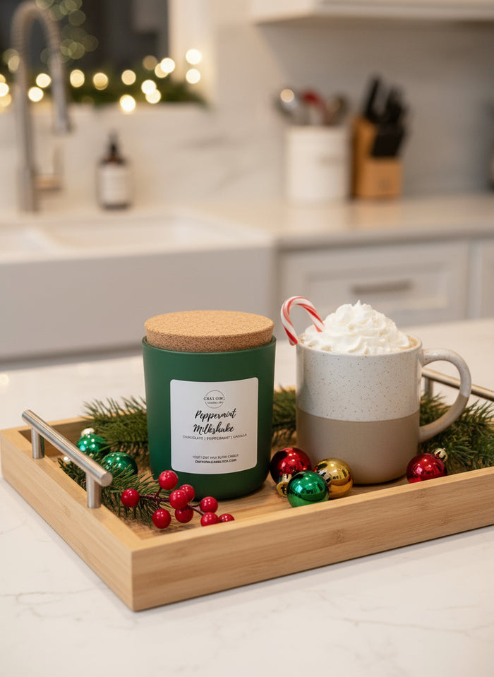 Peppermint Milkshake  Wooden Wick Candle