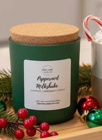 Peppermint Milkshake  Wooden Wick Candle