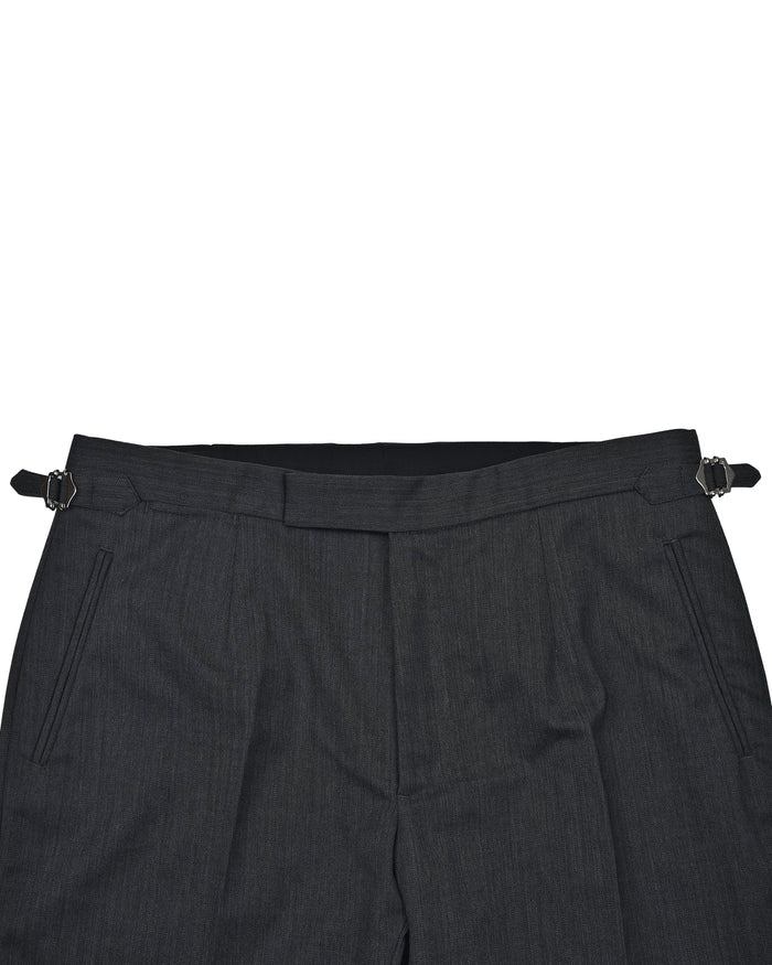 Performance Chino: Grey Herringbone