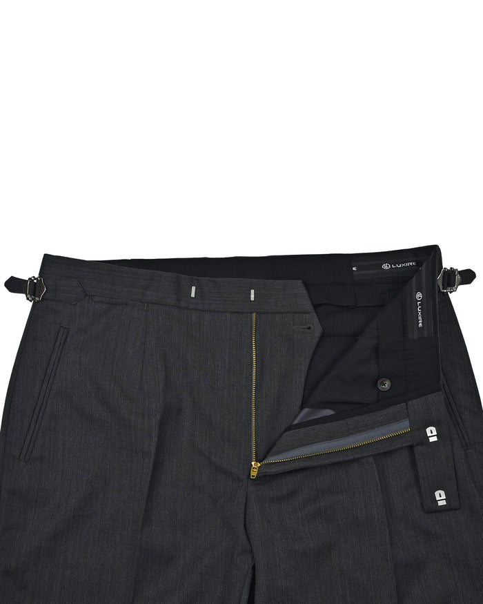 Performance Chino: Grey Herringbone