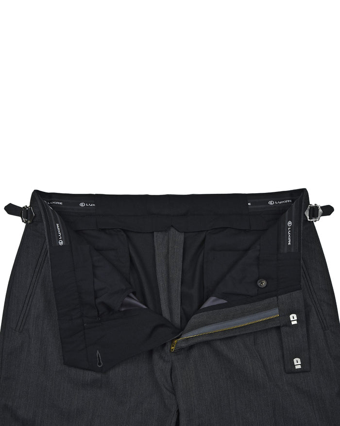 Performance Chino: Grey Herringbone
