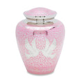 Pink Loving Doves Brass Urn — ISU-RJ-0080