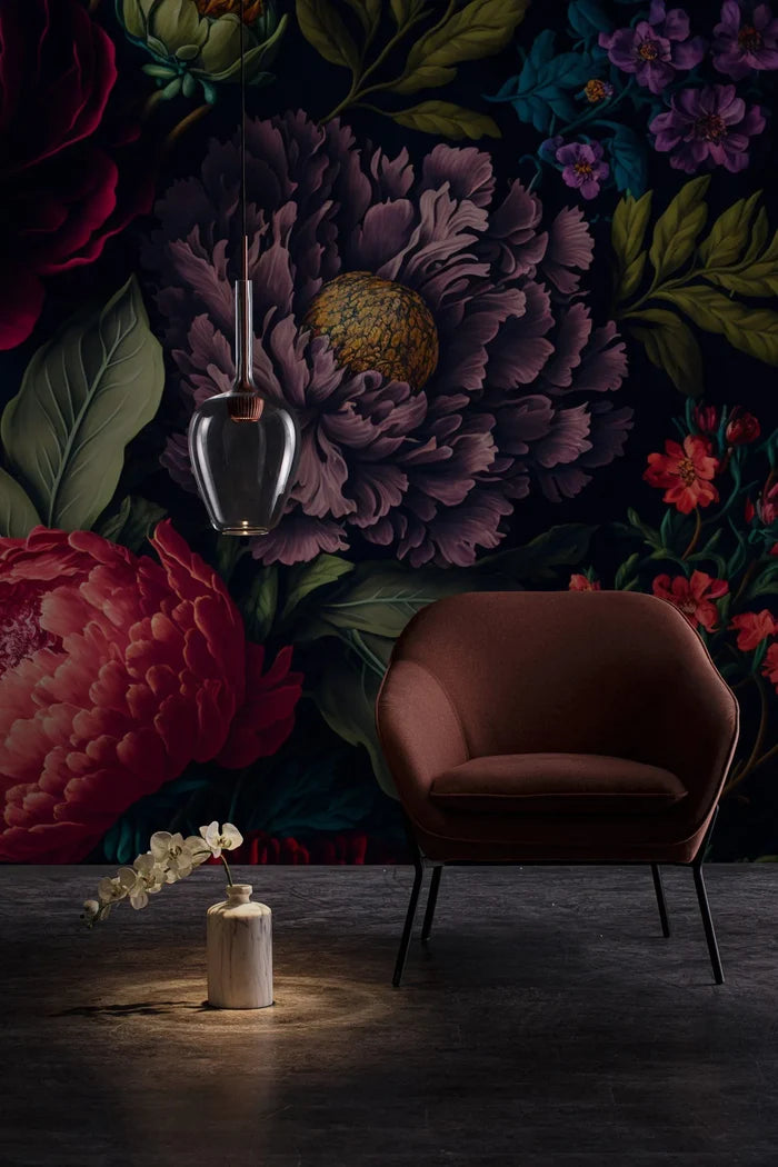 Pink & Purple Floral Wallpaper: Modern Self Adhesive Wall Mural