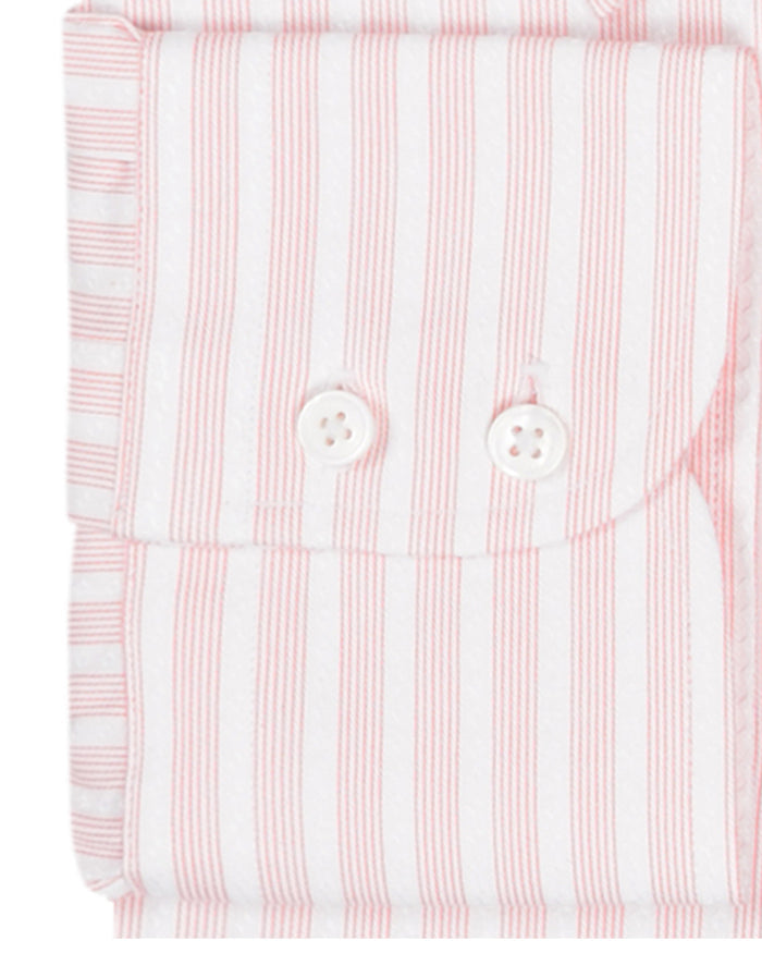 Pink Stripes on Textured White