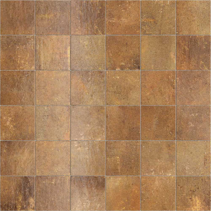 Pixel Series 4 x 4 Sienna Lue Zellige Look Porcelain Tile