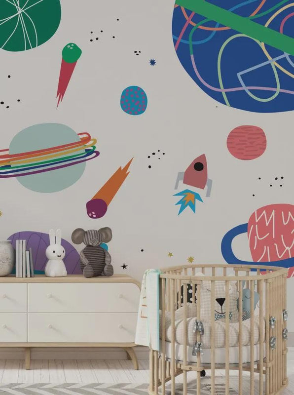 Planets in Outer Space Wallpaper: Solar System Wall Decor