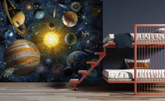 Planets in Outer Space Wallpaper: Solar System Wall Decor