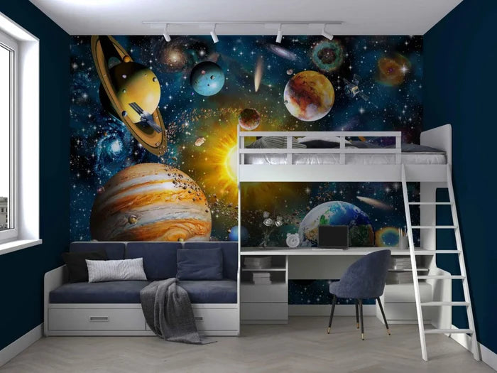 Planets in Outer Space Wallpaper: Solar System Wall Decor