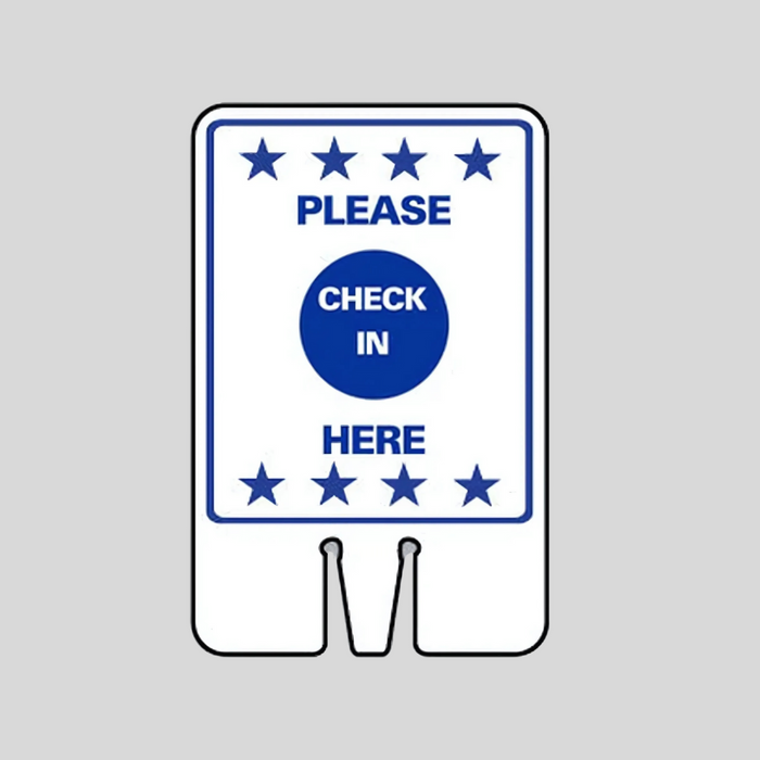 PLEASE CHECK IN HERE Cone Topper Sign (SG-308I1)