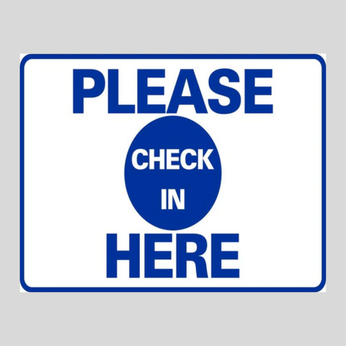 PLEASE CHECK IN HERE DOUBLE-SIDED H-Stake Sign (SG-308D2)