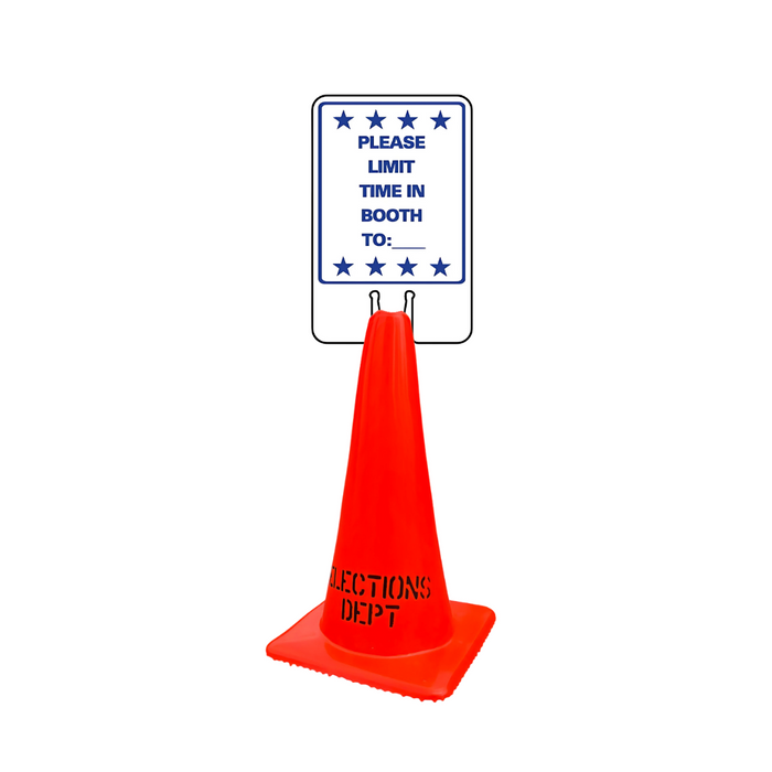 PLEASE LIMIT TIME IN BOOTH TO:___ DOUBLE-SIDED Cone Topper Sign (SG-306I2)