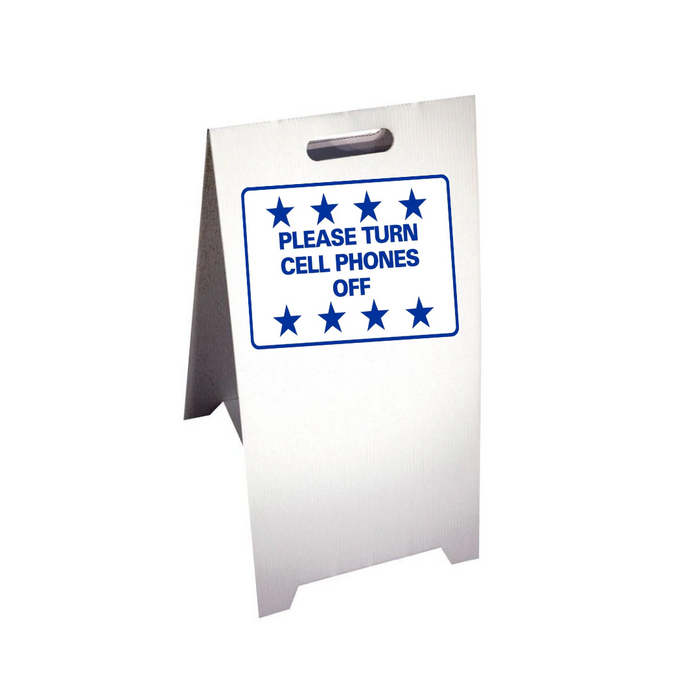 PLEASE TURN CELL PHONES OFF Corrugated A-Frame Sign - Multi (SG-219G)