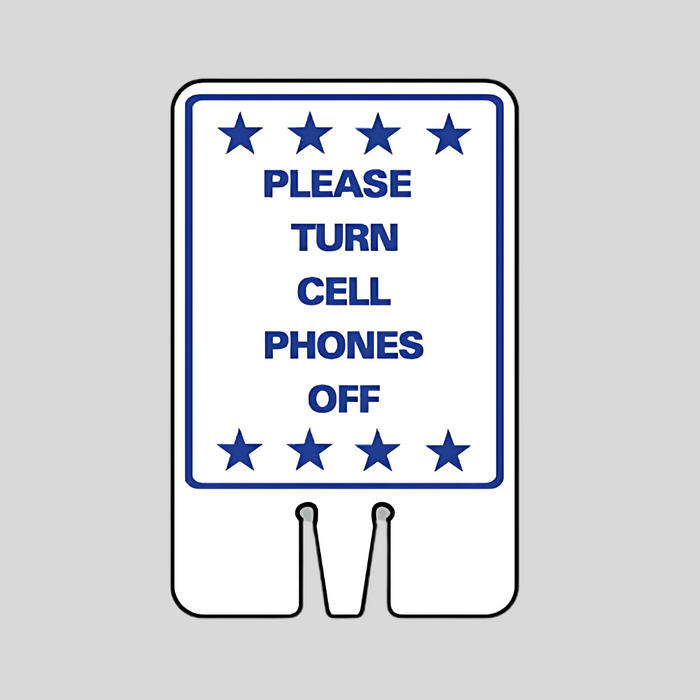 PLEASE TURN CELL PHONES OFF DOUBLE-SIDED Cone Topper Sign (SG-219I2)