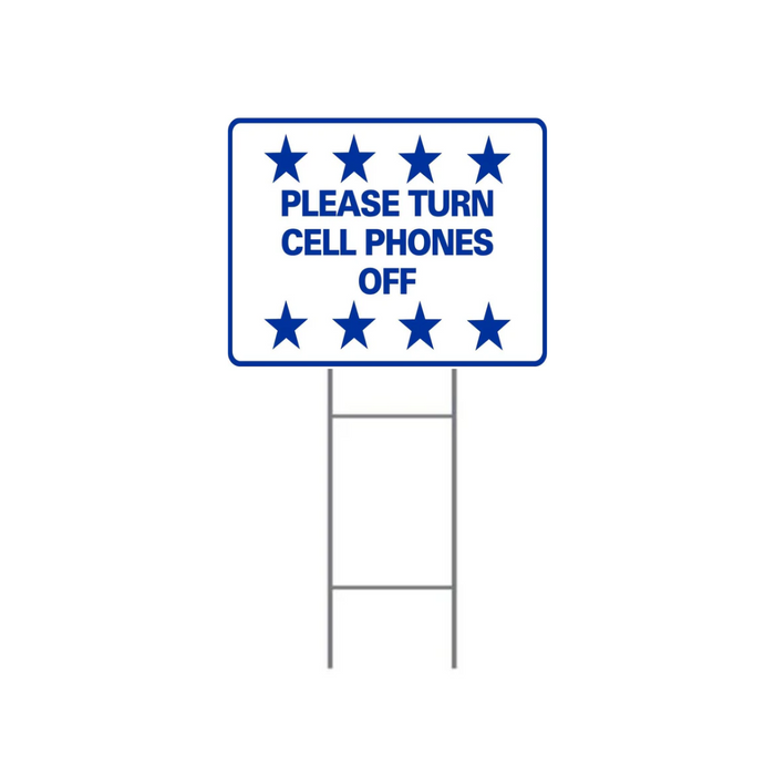 PLEASE TURN CELL PHONES OFF DOUBLE-SIDED H-Stake Sign (SG-219D2)