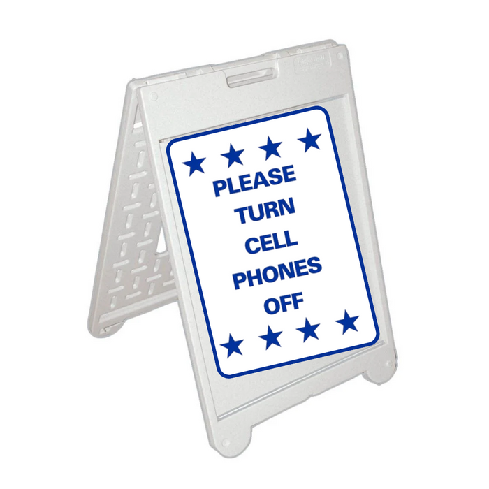 PLEASE TURN CELL PHONES OFF Medium A-Frame Sign (SG-219C)