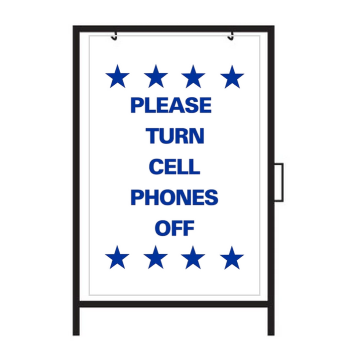 PLEASE TURN CELL PHONES OFF Metal A-Frame Sign (SG-219A)