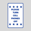 PLEASE TURN CELL PHONES OFF Small Wall Sign (SG-219JS)