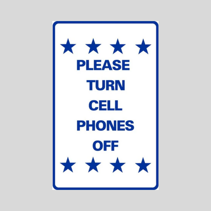 PLEASE TURN CELL PHONES OFF Weightable Base Sign (SG-219H)