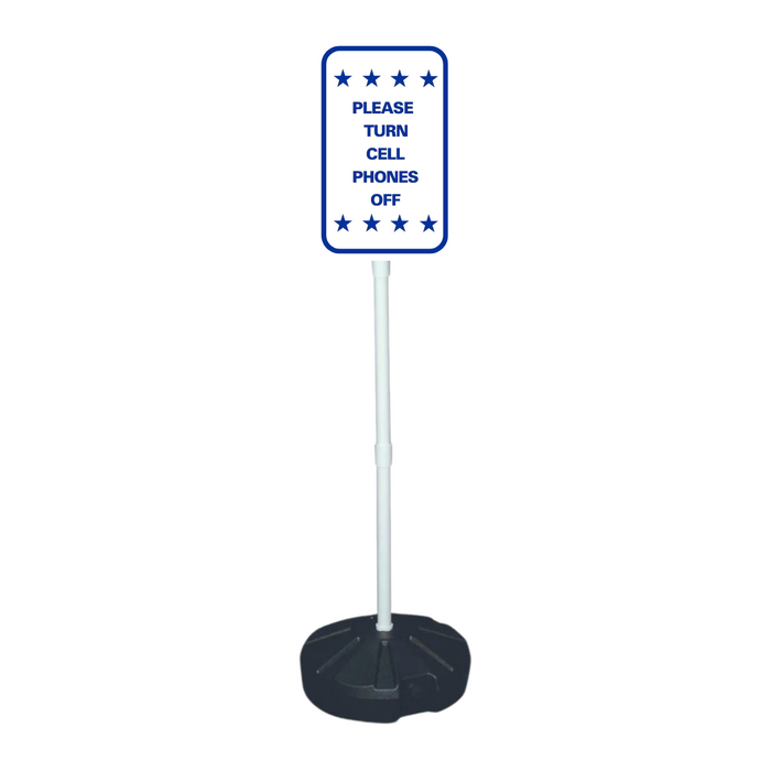 PLEASE TURN CELL PHONES OFF Weightable Base Sign (SG-219H)