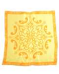 Pocket Square- Orange Print On Yellow
