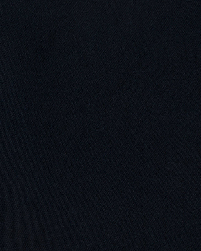 Close up of the custom oxford polo shirt for men by Luxire in dark indigo