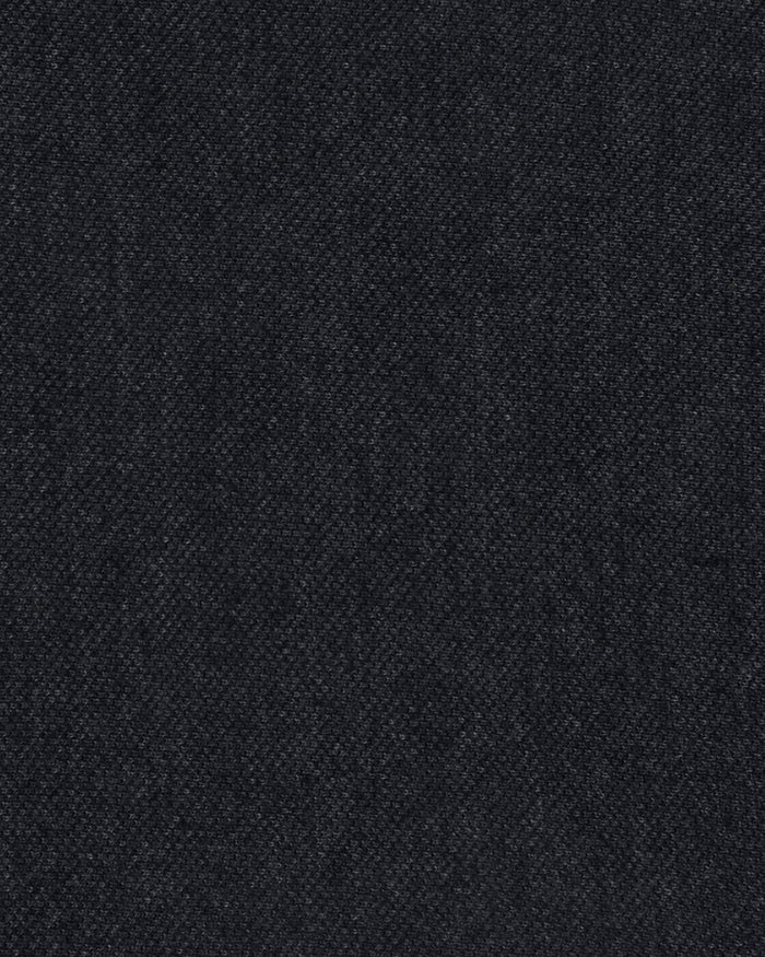 Close up fabric of the custom oxford polo shirt for men by Luxire in midnight grey